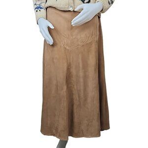 The Territory Ahead Leather Skirt Womens 12 Brown Earthy Bohemian Annie Hall